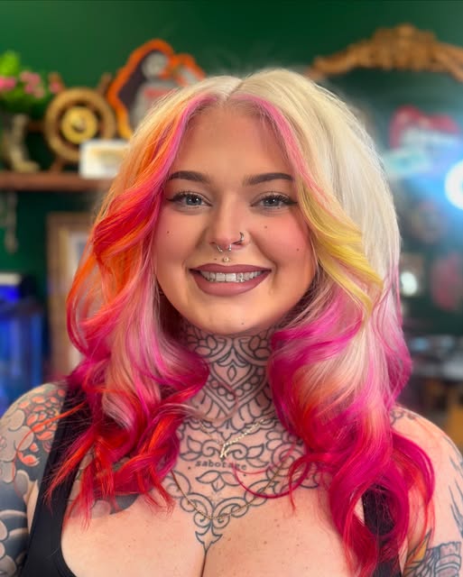 Vivid pink and blonde waves from Brittany’s Instagram