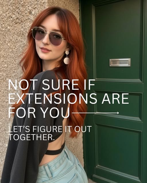 Copper hair featured in an extension consultation post from Brittany’s Instagram